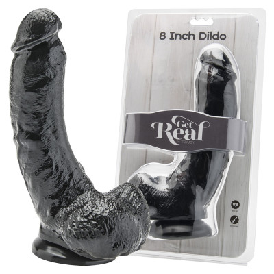 Dildo 8 Inch With Balls Black