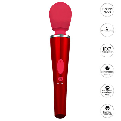 Compact Wand Massager Red