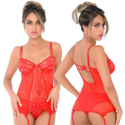 Lace Cami Corset with...