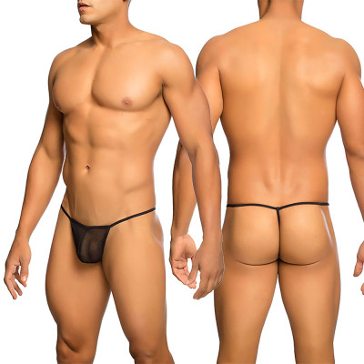MOB Sheer T-Back Thong Black